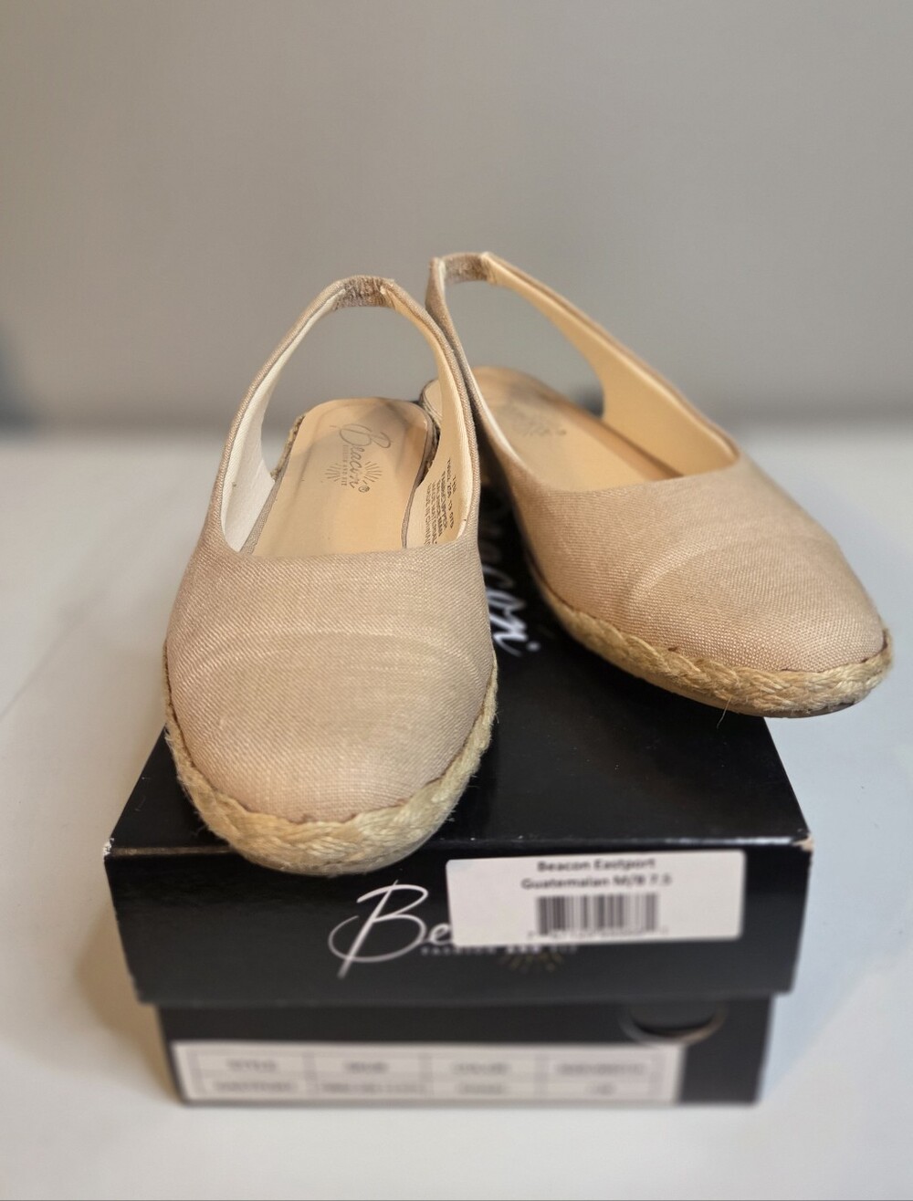 Beacon Beige Espadrille Slingback Flats